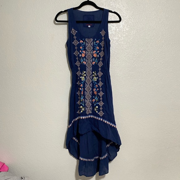 Johnny Was Dresses & Skirts - Johnny Was dress floral embroidered navy blue size S